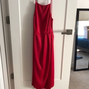ASOS backless red slit dress